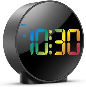 LeCoirrax Digital Alarm Clock, Digital Clock Bedside for Kids Teens, Large LED Display, Battery USB Alarm Clock with Snooze 2 Alarms 12/24H 4 Adjustable Brightness for Home, Bedroom