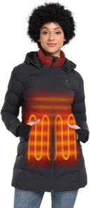 ORORO Women’s Heated Puffer Jacket, Black, Medium