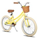 JOYSTAR 20 inch Kids Bike for 5-9 Years (43"-59") Boys & Girls, Child Bicycle with Training Wheels & Basket,Yellow