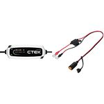 CTEK 40-106 Smart Battery Charger & 56-382 Vehicle Battery Charger Comfort Indicator, Red/Black