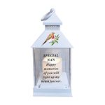 Battery Operated Lanterns - Christmas Robin Outdoor/Indoor Plastic Lanterns; Memorial Garden Ornaments/Outdoor Christmas Decorations with Personalised Quotes for Your Deceased Ones (Mum)