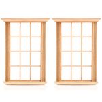 Toyvian 2pcs Dollhouse Windows 1: 12 Scale Wooden Dollhouse Window Frame Miniature Window Frame Model Dollhouse Furniture