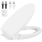 SS114 Toilet Seat Replacement Compatible with TOTO, Elongated SoftClose Toilet Seat for SS113/SS154/SS224/SS204, Transitional Slow-Close & Heavy Duty, with 2-Pack Toilet Bolts and Nuts, White