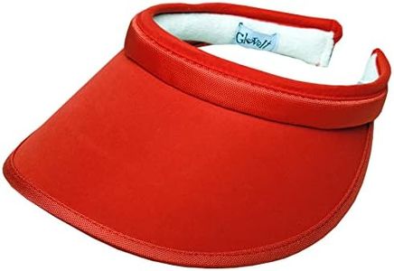 Women's Clip On Visor Glove It Golf & Tennis Head Visors for Women UV 50 Protection Ladies Sun Visor Hat Large Wide Brim Sports, Beach, Running, Softball Classic Solid Blue, womens, V206, Red, Standard