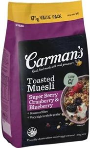 Carman's Super Berry Cranberry, Blueberry and Goji Muesli 875 g