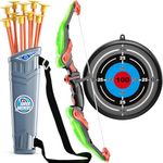 Kids Bow and Arrow Set - LED Light Up Archery Toy Set with 10 Suction Cup Arrows, Target & Quiver, Indoor and Outdoor Toys for Children Boys Girls