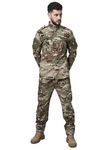 MOUNTMILLER Men's Camouflage Printed ACU Multicam Uniform | Ripstop Tactical Tracksuit | Water Repellant | Multi-Pocket | Velcro Patches | Abrasion-Resistant | Ideal for Outdoor, Hiking & Trekking