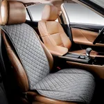 IVICY Linen Car Seat Cover for Cars - Non-Slip Soft & Breathable - Front Car Seat Protector Covers Universal Fits Most Automotive, Vans, SUVs, Trucks - 1 Unit - Gray