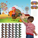 ASTARON Pin The Hat on Turkey Thanksgiving Pin The Tail Party Games Activities with 36 Stickers Fall Festival Birthday Family Party Games