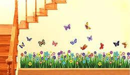 Decals Design 'Walking in The Garden Flower' Wall Sticker (PVC Vinyl, 70 cm x 25 cm), Multicolour