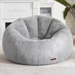 Hobestluk Bean Bag Chairs Large Bean Bag Couch for Adults Comfy Giant Bean Bag Chair with Donut Shape for Reading, Playing or Relaxing (Grey)