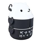 HEEPDD Portable 2 Layer Lunch Containers Reusable Proof Bento Box Lunch Box for School, Work, and Camping, with Cute Bear Design (Grey)