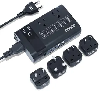 DOACE 350W Voltage Converter, Ai 220V to 110V Converter and 50Hz to 60Hz Transformer, Power Converter Adapter Combo US to AU, UK, European Travel Plug Adapter for Hair Straightener Laptop Cell Phone