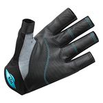 Gill Championship Sailing Gloves - Short Finger with 3/4 Length Fingers- Dura-Grip Fabric 50+ UV Sun Protection & Water Repellent - Black