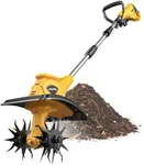 Cordless Tiller Cultivator Compatible with Dewalt 20V: MtiolHig Tiller for Gardening 360RPM Electric Garden Tiller, Brushless Rototiller 9" Width 6.3" Depth for Lawn/Soil Cultivation (No Battery)