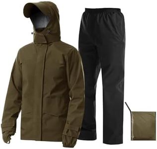 iCreek Rain Suit Waterproof Breathable Lightweight 2-Piece Rain Gear Unisex(XXL, Brown)