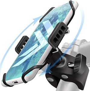 E Tronic Edge Bike Phone Mount - Rotating Cell Phone Holder for Bicycle Handlebar Compatible with iPhone 12 11 X 8 8S 7 7S 6 6S Pro Max Plus Android Samsung Galaxy Note Edge and LG (Rotatable)