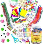 EpiqueOne 1500-Piece Arts & Craft Supplies Set | Includes Colorful Pom Poms, Beads, Sequins, Glitter Tubes, Felt & More | Ideal for Use at Home & School for DIY Art & Craft Projects, Decoration & More