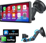 JATAZA 10.26" Wireless Apple Carplay Screen for Car, Secure Strong Bracket, Portable Apple CarPlay& Android Auto Car Stereo with GPS Navigation, Bluetooth, Mirror Link, Voice Control,Fits All Vehicles