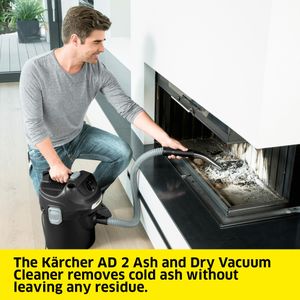Kärcher Ash Vacuum 14L – AD 2, Powerful Fireplace & Stove Cleaner