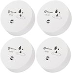 Geevon 4 Pack Water Leak Detector, 100dB Water Sensor Alarm Flood Detector for Basements, Bathrooms, Laundry Rooms, Kitchens, Garages, and Attics, Water Alarm Battery-Operated (Battery Included)