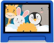 ApoloSignage Kids Tablet, 10.1-inch Android 13 Tablet for Kids, Expandable Storage, Long Battery Life, WiFi, Bluetooth, Drop-Proof Case, HD Display, for Toddlers and Children-Blue