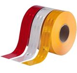 3M 2 inch (50.8 mm) Width x 2 Feet (Each) High Intensity Warning Retro Reflective Reflector Radium Conspicuity Sticker Tape Sheet For Car, (Yellow, Red & White)