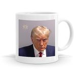 GOATINTHECOAT Donald Trump Mugshot 11oz Mug. Funny Jail Mugshot Image.