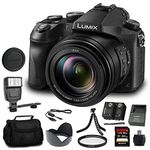 Panasonic Lumix DMC-FZ2500 Digital Camera (DMC-FZ2500) - Bundle - with 64GB Memory Card + DMW-BLC12 Battery + Digital Flash + Soft Bag + 12 Inch Flexible Tripod + Cleaning Set + More