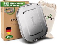 Blockhütte. Premium Stainless Steel Lunch Box I 1400 ml I Includes Replacement Seal & Divider I The Improved Lunch Box is Leak-Proof & Easy to Clean I for Children & Adults