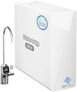 Waterdrop X8-Alkaline Mineral pH+ Tankless Reverse Osmosis System, NSF/ANSI 42&58&372 Certified, 800 GPD RO Water Filter, 10-Stage Filtration UnderSink RO System, 2:1 Pure to Drain, BPA Free