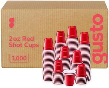 Comfy Package [Case of 3,000 2 oz. Mini Plastic Shot Glasses Disposable - Red Jello Shot Cups for Parties and Events