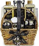 Bath and Body Gift Basket for Women - Orchid and Jasmine Home Spa Set With Body Scrubs, Oils, Gels and More - 9 Piece Set