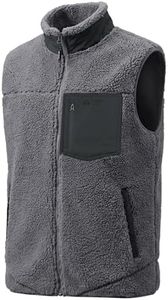 Pioneer Camp Men's Full Zip Sherpa Fleece Vest 5 Pockets Winter Warm Cozy Fuzzy Lightweight Vests Sleeveless Jacket Casual