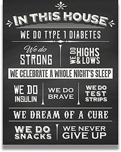 Type One Diabetes Awareness - In This House Wall Art - Diabetes Poster, Print or Canvas - Diabetic Wall Decor - Type 1 Diabetes Art - Diabetes Gifts - 11x14 unframed print