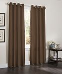 Kashi Home Erin Collection Window Treatment/Panel/Curtain, 55" X 84" Faux Silk Thermal Insulated Grommet Top Room Darkening Panel, Chocolate