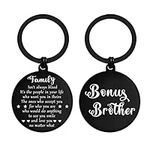 ENGZHI Brother In Law Gifts - Bonus Brother Keyring for Men Xmas, Brother-In-Law Birthday Gifts- Family isn't always blood