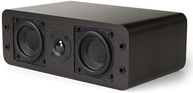 Micca OoO Slim Center Channel Speaker with 3-Inch Woofers and Silk Tweeter, Thin Design Under 4" Tall, for Desktop Stereo or Home Theater Surround Sound, Wall Mountable, Single, Dark Walnut