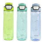Contigo AUTOSEAL Spill-Proof Water Bottles 24oz, BPA Free, Aqua, Lagoon, Vib Lime