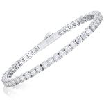 4.8-21Carats Moissanite Tennis Bracelet Simulated Diamond Bracelets for Women 18K White Gold Plated 925 Sterling Silver Men's Bracelet 3/4/5MM D Color VVS1 Round Brilliant Cut Lab Created Moissanite Classic Bracelet Charm, 6.5inch, Sterling Silver Paper Gemstone, moissanite