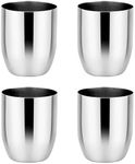Ahimsa Stainless Steel Kids Cups - Pediatrician Designed Toddler Cup for Open Cup Training, 8oz, 100% BPA Free & Dishwasher Safe (Set of 4 Stainless Steel Cups)