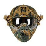 Tactical Fast Baotou Helmet Outdoor Riding Mask Integrated Full Face Air Gun Mask Camouflage Version Ear Protection Goggles for Airsoft Paintball CS Other Outdoor Activities