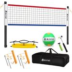 Airist Portable Volleyball Net Set,Professional Volleyball Nets Set for Backyard and Beach,Outdoor Volleyball Net with Height Adjustable Poles,Volleyball and Carrying Bag(Red and Blue)