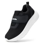 FitVille Women's Wide Trainers Lightweight Diabetic Shoes Adjustable Strap Comfortable Walking Sneakers for Swollen Feet Black
