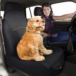 Kurgo Co-Pilot Bucket Seat Cover, Dog Front Car Seat Protector, Waterproof & Stain-Resistant, Secure Fit, Black