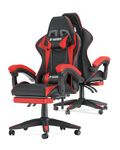 Racingreat Gaming Chair,Ergonomic Gaming Chair for Adults, Height Adjustable Reclining Computer Game Chair Comfortable with Headrest and Lumbar Support(With Footrest, Red)