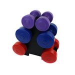 Oypla 12kg Vinyl Hand Dumbbell Workout Weight Set Including Stand