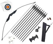 Vogbel Archery Takedown Recurve Bow and Arrows Set Adult Longbow Kit for Beginner Outdoor Hunting Shooting Training (Black,40lb)