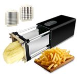 Electric French Fry Cutter, Professional commercial and household french fries cutter, potato slicer with 1/2Inch & 3/8Inch blade, Electric vegetable chopper, Suitable for potato, carrot(Black)