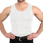 CCW Tactical Concealed Carry Holster Tank Top | Secure Hook & Loop Pocket with Large Storage | Mens Tank Top, White, Large